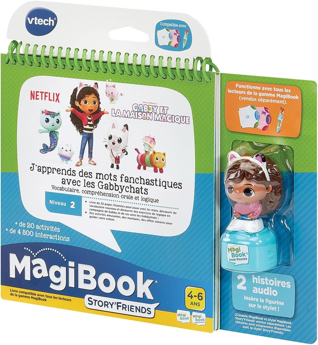 - Magibook Story'Friends J’Apprends Des Mots Fanchastiques Avec Les Gabbychats - Livre Jeu Éducatif Avec Figurine Gabby - Niveau Primaire - Cadeau Enfant De 4 Ans À 8 Ans - Contenu En Français