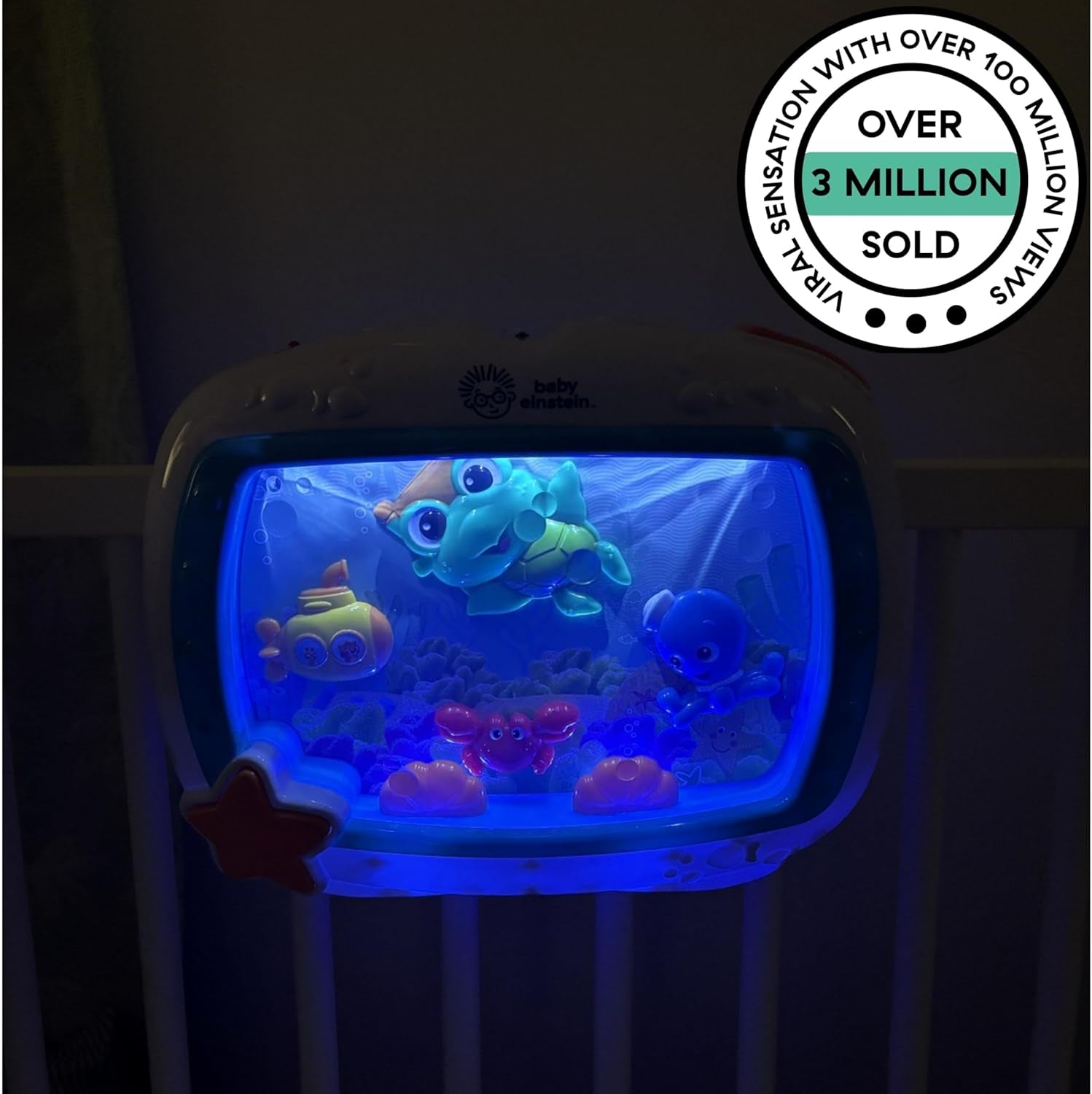 Sea Dreams Soother, Veilleuse Bébé Musicale Et Lumineuse Avec Bruit Blanc – Aquarium Bébé Veilleuse Enfant Apaisante, Lumières Douces, Sons Océan, Télécommande, 0+ Mois