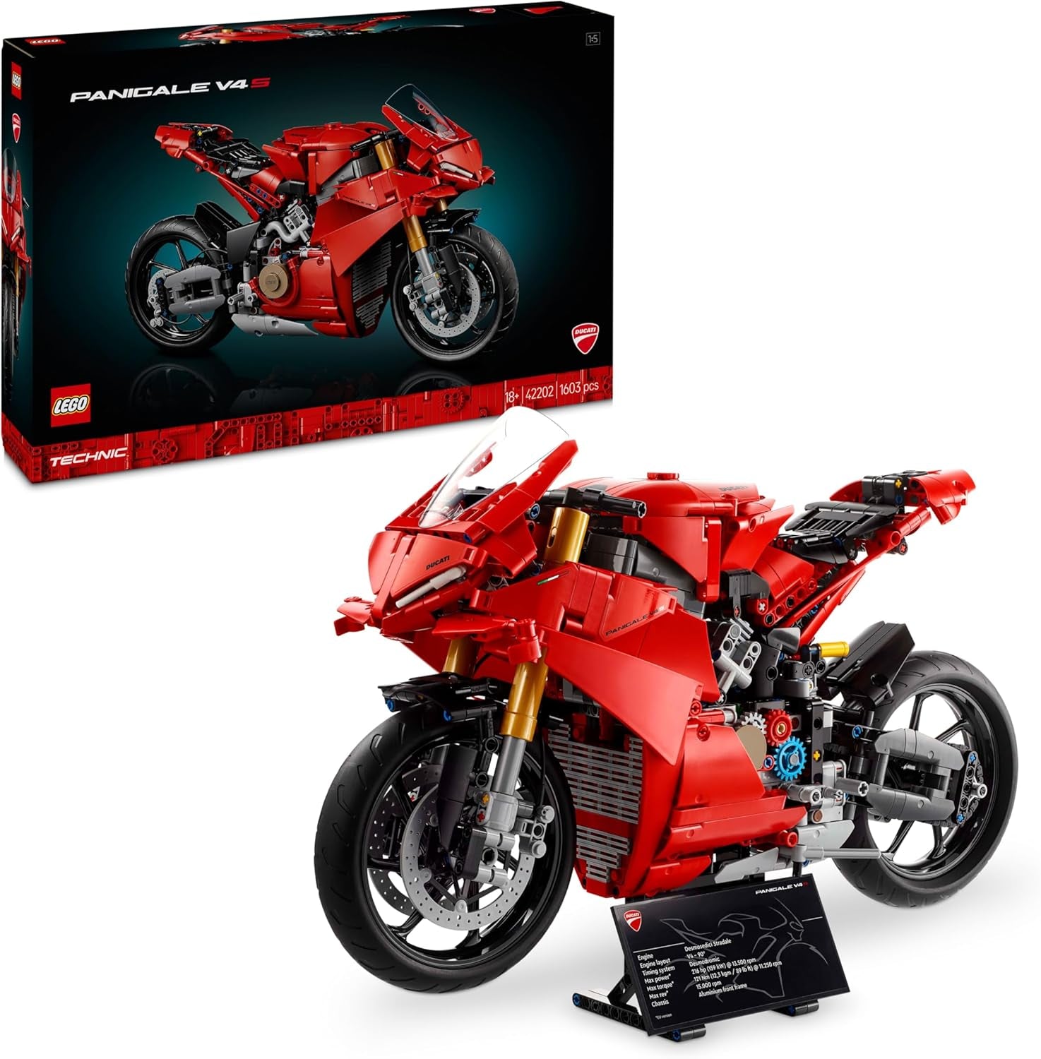 Technic La Moto Ducati Panigale V4 S - Moto À Construire Pour Adulte, Homme Et Femme - Blocs De Construction De Véhicule - Idée De Cadeau Pour Papa 42202