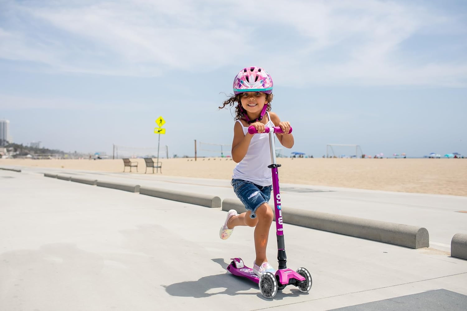 | Trottinette Enfant Maxi Deluxe Pliable LED | Trottinette 3 Roues | Guidon Ajustable | Roues Lumineuses | 5-12 Ans