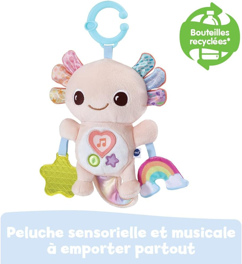 - Eliott, Bébé Axolotl Musical, Peluche Bébé Interactive Et Sensorielle, Jouet D'Éveil Poussette Fabriqué Avec Des Matériaux plus Durables, Cadeau De Naissance Dès 3 Mois - Contenu En Français