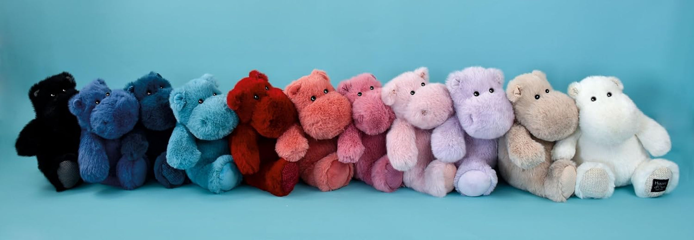 - Peluche Hippopotame - Hip'Pop - Bleu Canard - 25 Cm - Peluche Douce Et Mignonne Pour Les Calins - Idée Cadeau De Naissance Et Anniversaire Pour Fille Et Garçon - L'HIPPO - HO3107