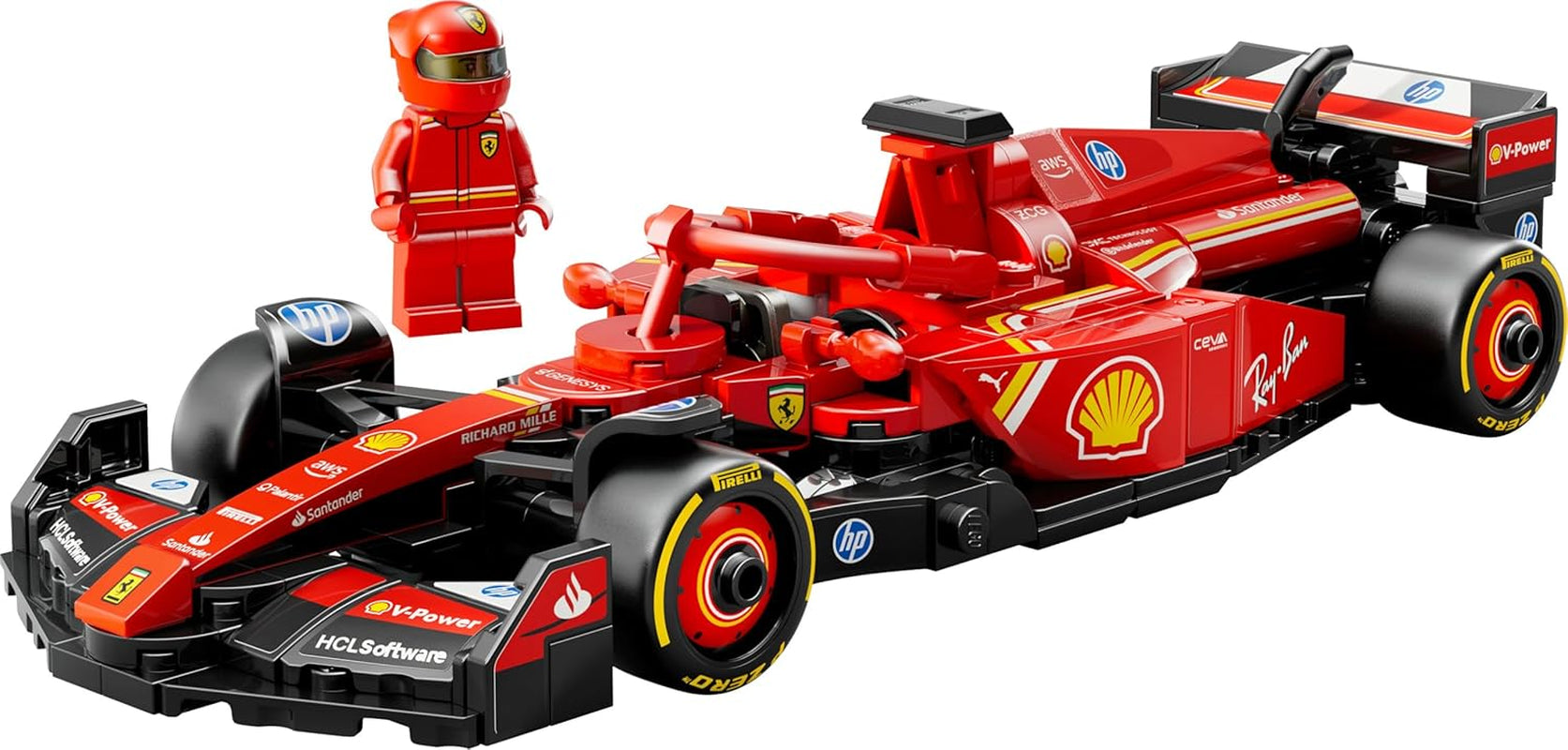 Speed Champions Voiture F1 Ferrari SF-24 - Jeu De Construction Avec Véhicule De Course - Minifigurine Collector De Pilote De Formule 1 - Décoration De Noël - Cadeau Garçon Ou Fille 10 Ans 77242