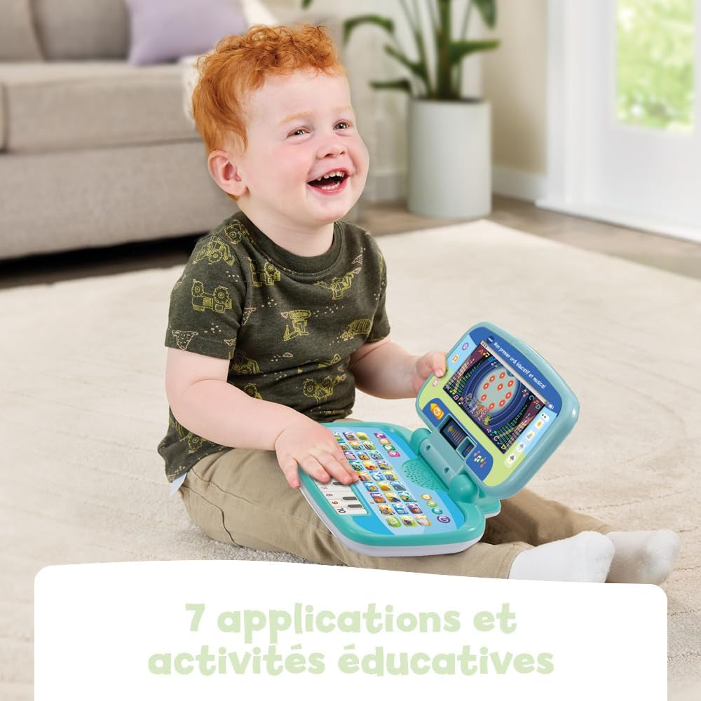 - Mon Premier Ordi Éducatif Et Musical, Ordinateur Portable Enfant Avec Écran Animé, Clavier ABC, Poignée De Transport Et 7 Jeux Éducatifs, Cadeau Enfant De 2 Ans À 5 Ans - Contenu En Français