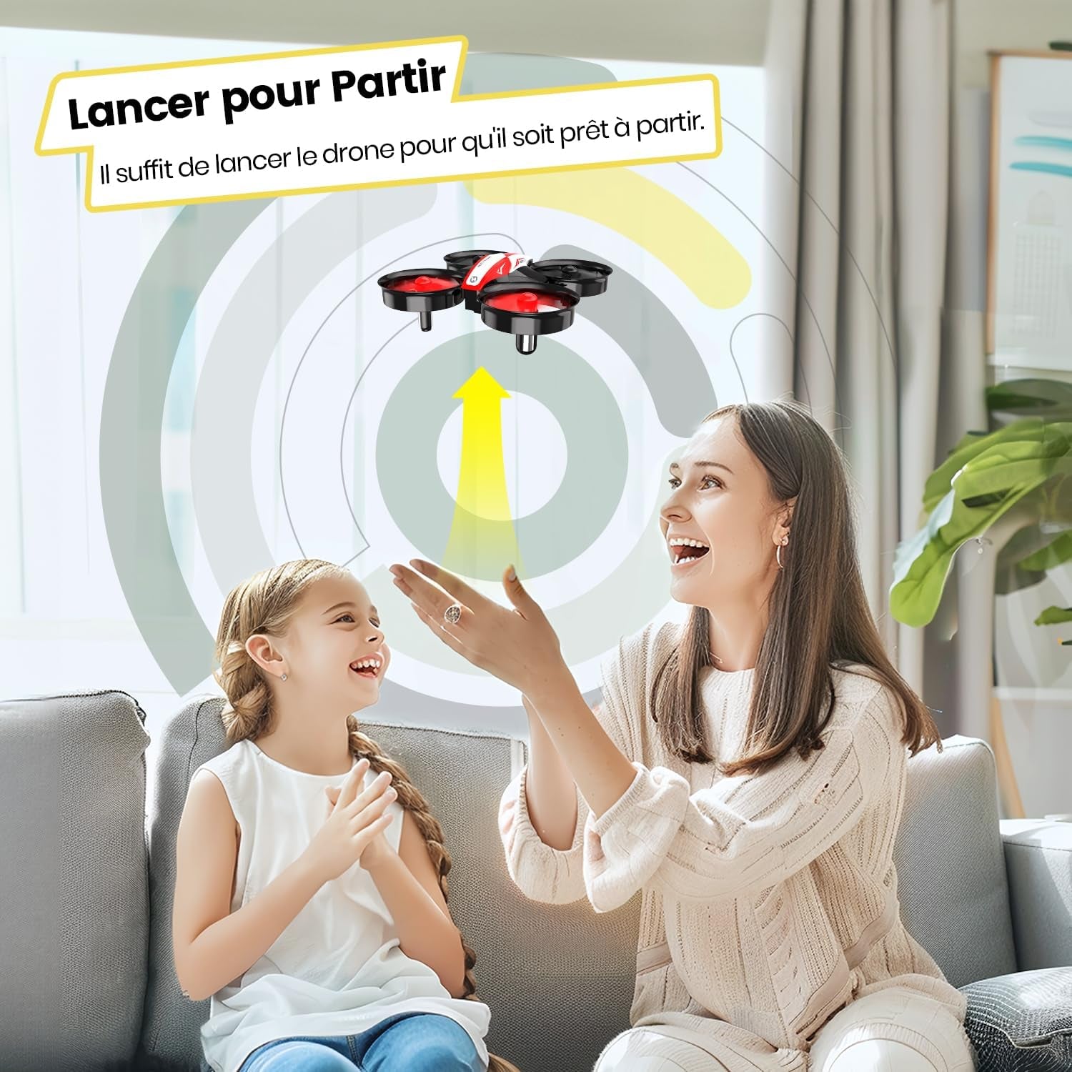 HS210 Mini Drone Quadricoptère Pour Enfants Et Débutants Avec Vol Automatique, Flips 3D, Mode Sans Tête Et Piles Supplémentaires, Pour Garçons Et Filles, Rouge