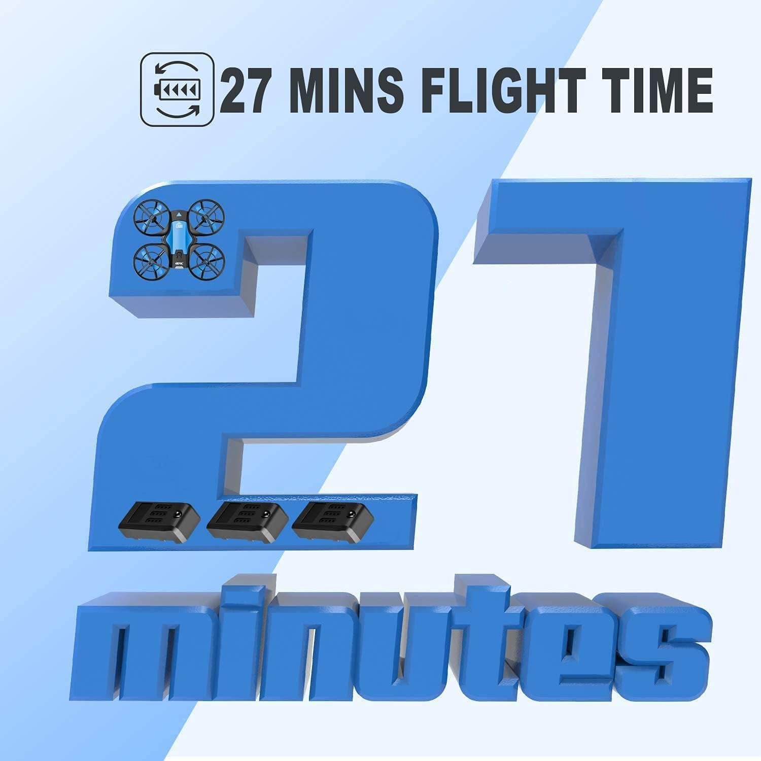 V8 Mini Drone Enfant, Drone Jouet Télécommandé, 27 Mins Autonomie Avec 3 Batteries, Mode Sans Tête, Maintien De L'Altitude, Facile À Utiliser, Parfait Pour Enfants Et Débutants