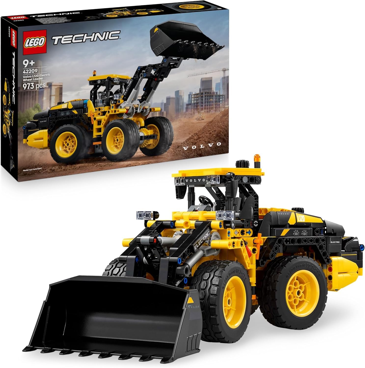Technic La Chargeuse Sur Pneus Volvo L120 Electric - Jouet Avec Véhicule De Construction - Direction Articulée & Pelle Fonctionnelle - Cadeau D'Anniversaire Pour Garçon Dès 9 Ans 42209