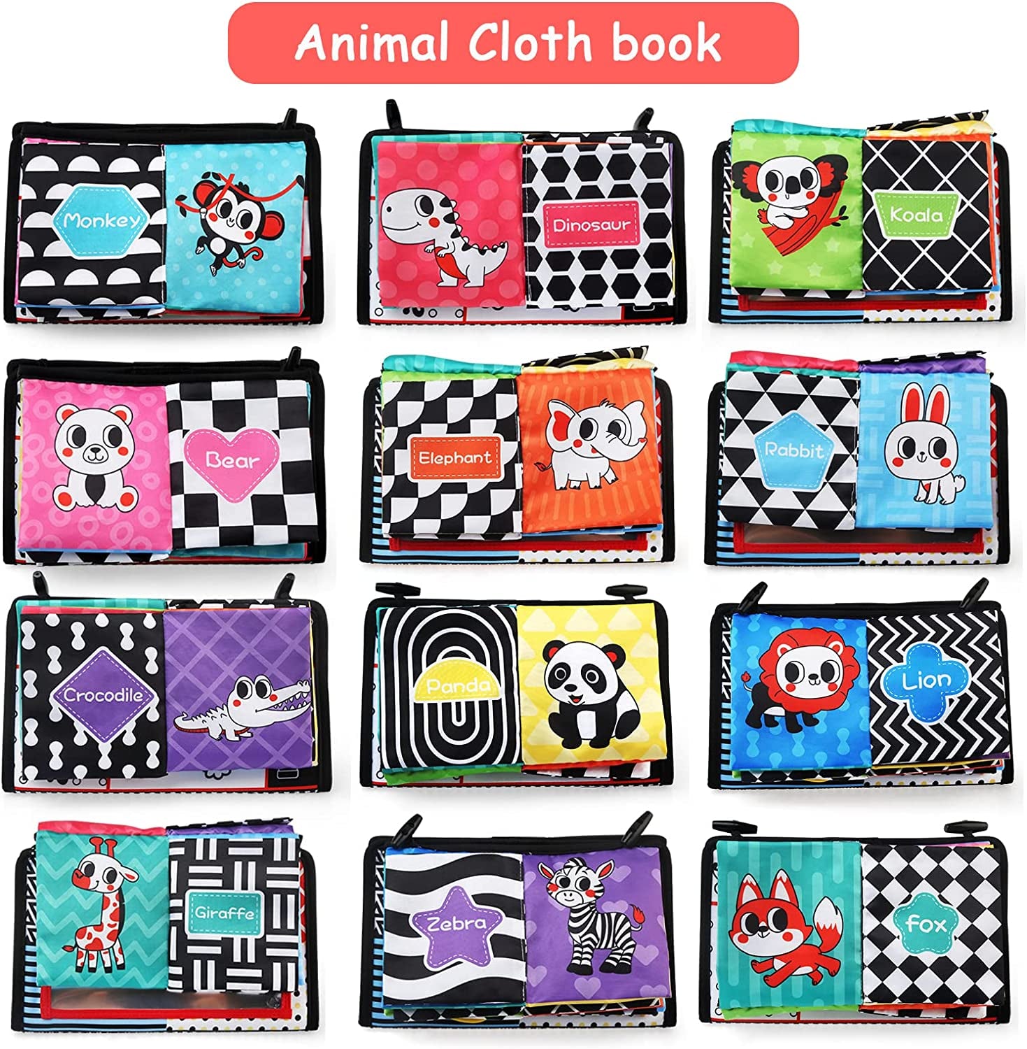 Jouet Bebe 6 Mois, Miroir Bebe Éveil Montessori 6-12 Mois, Livre Tissu Bébé Noir Et Blanc Jouets Sensoriels Pour Enfants Jeux D'Eveil Bébé Cadeau Pour Naissance Fille Garcon 6 12 Mois