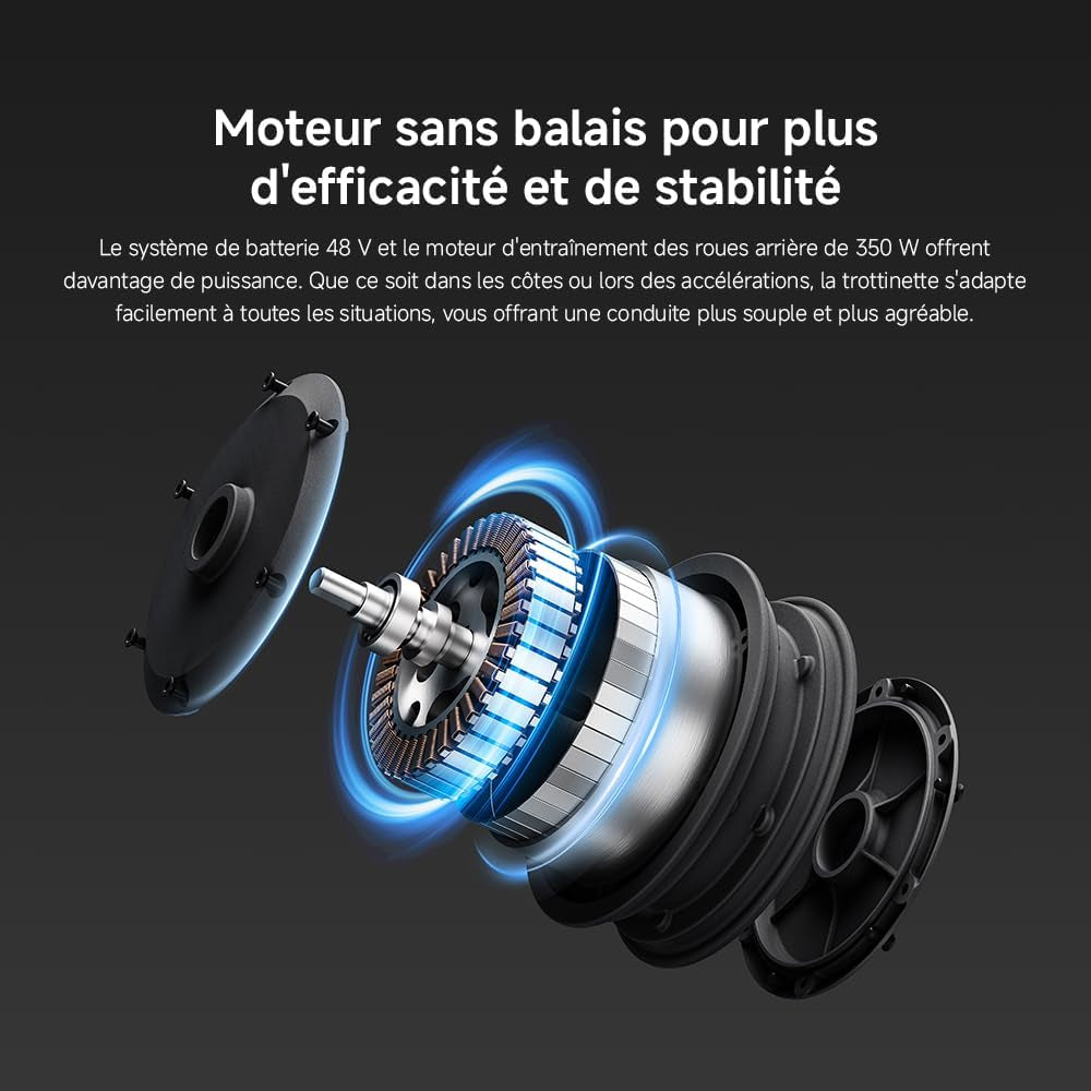 Trottinette Électrique Série 4 & 5 – Modèles Pour Adulte, Moteur Puissant, Grande Autonomie, Pneus Larges, Antivol Intégré Et Connectivité Bluetooth – Noir [Version Française]