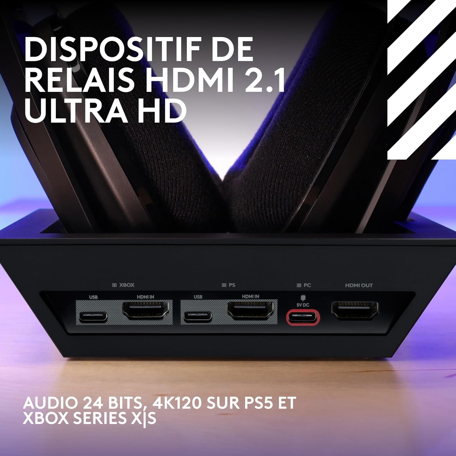 Astro A50 X LIGHTSPEED Casque Gaming Sans Fil + Base, PRO-G GRAPHÈNE, PLAYSYNC Pour La Xbox Series X|S + PS5 + Pc/Mac, Nintentdo Switch 2, Bluetooth, Dispositif De Relais HDMI 2.1 - Noir