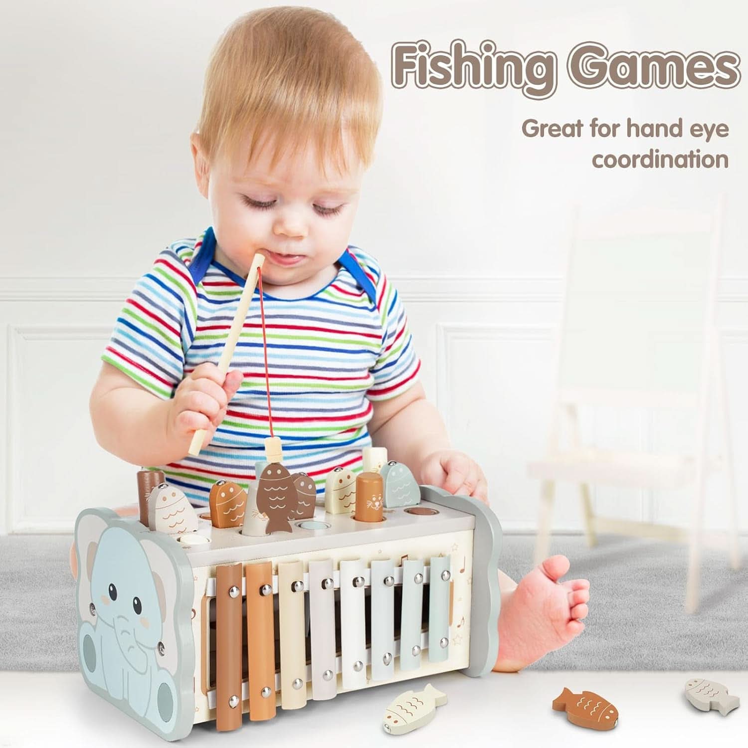 Jouet Bebe 1 An, Jouet Montessori Xylophone Bebe, Jouet En Bois Jeux Enfants Cadeau Garcon Fille 1 2 3 4 Ans