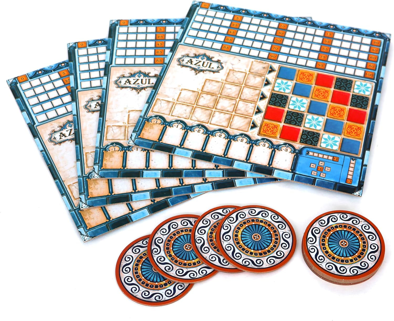 - Azul - Récompensé as D'Or - Jeu De Société Pour Enfants Dès 8 Ans - Version Française - Jeu De Stratégie Pose Detuiles & Mosaiques - 2 À 4 Joueurs - 45Min - Plan B Games