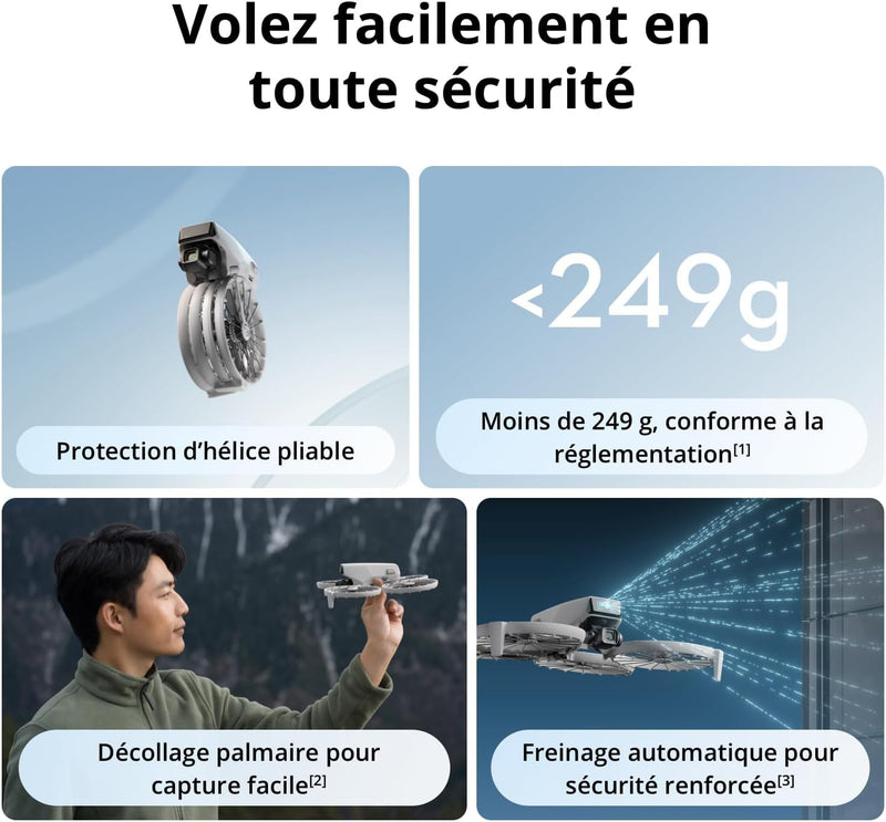 Bundle Fly More  Flip (Radiocommande RC 2 Avec Écran), Drone Caméra 4K UHD Pour Adultes, Décollage Palmaire, Retour Automatique, Vol Intelligent, Trois Batteries Pour Un Temps De Vol De 93 Min