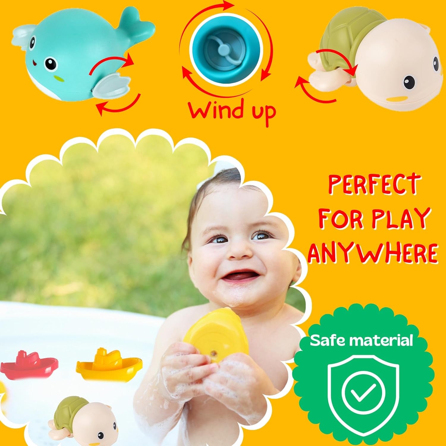 Set De Jouet De Bain Bébé, Jeux De Bain Pour Bebe Enfant, 25Pcs Jouets De Bain, Sac De Rangement Inclus, Jouet D'Éveil, Jouets Éducatifs, Coffret Cadeau Pour Bébés De plus De 6 Mois