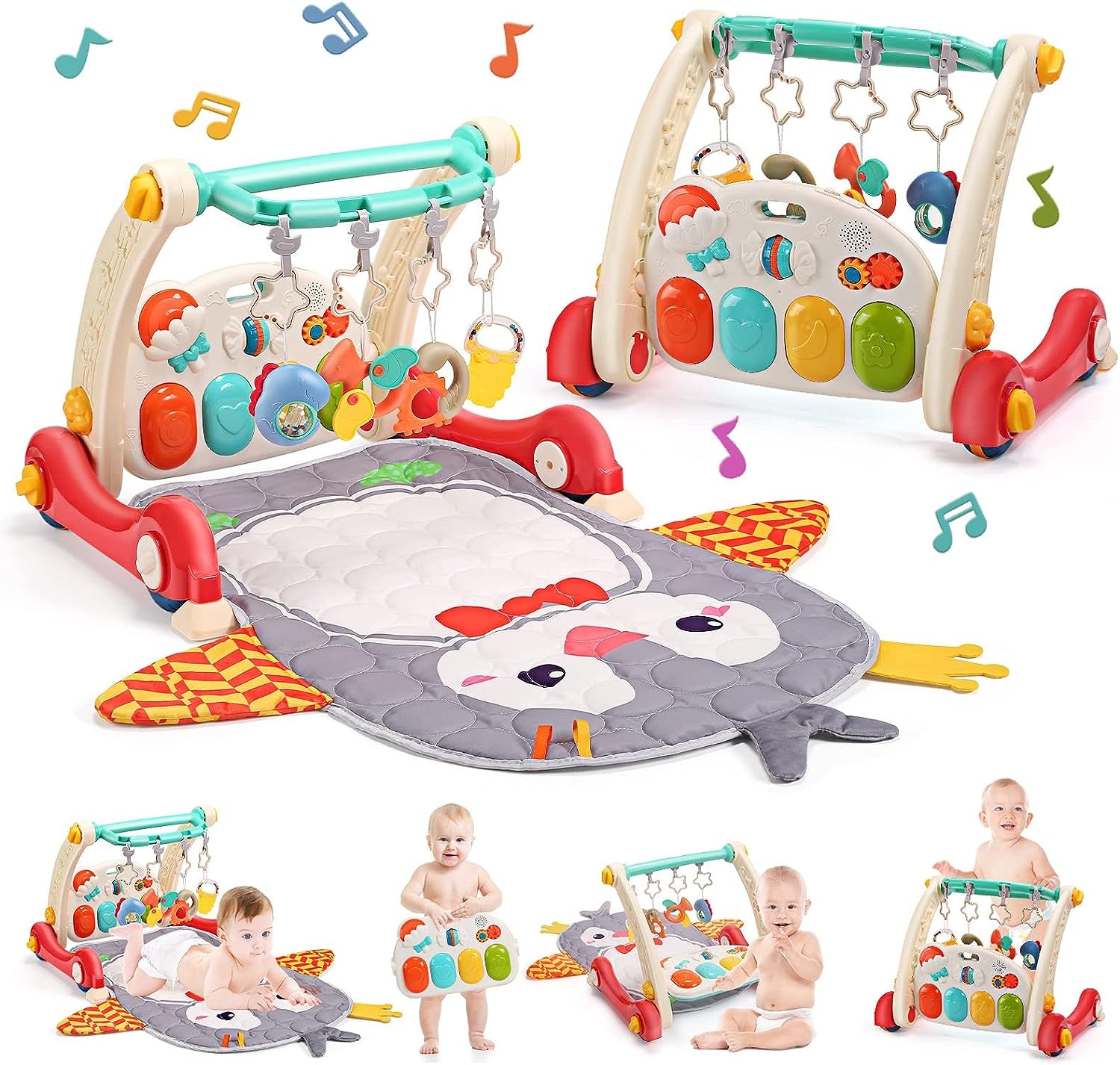 Tapis De Jeu Pour Bébé Et Trotteur D'Apprentissage Pour Bébé, Tapis D'Activité Pour Bébé Avec Piano De Jeu, Centre D'Activités Musicales Avec Lumières, Trotteurs Pour Bébé