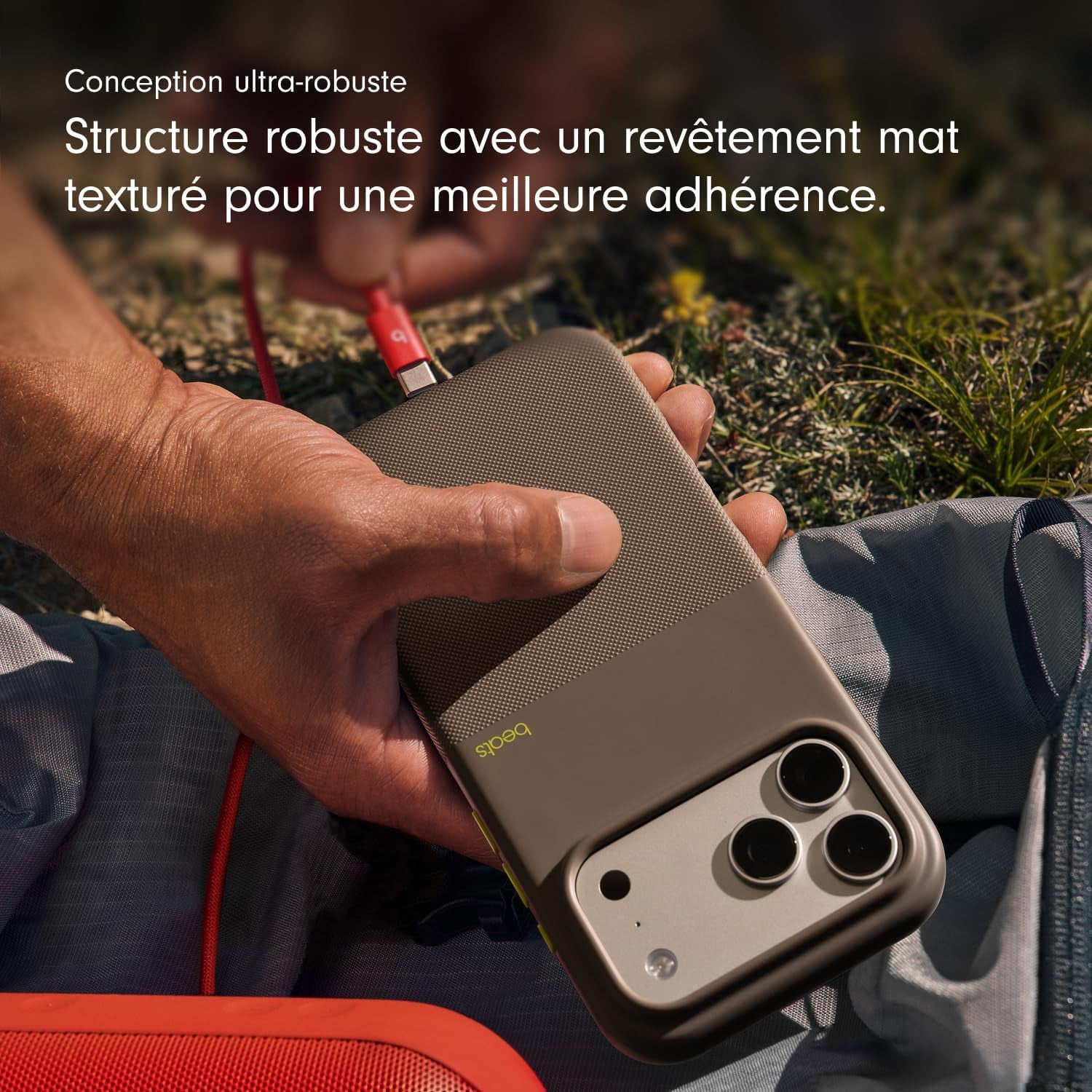 Coque Haute Résistance Pour Iphone 17 Pro Max Équipée Magsafe Avec Commande De L'Appareil Photo, Protection Contre Les Chutes Et Les Rayures, Fini Mat Texturé - Gris Alpin