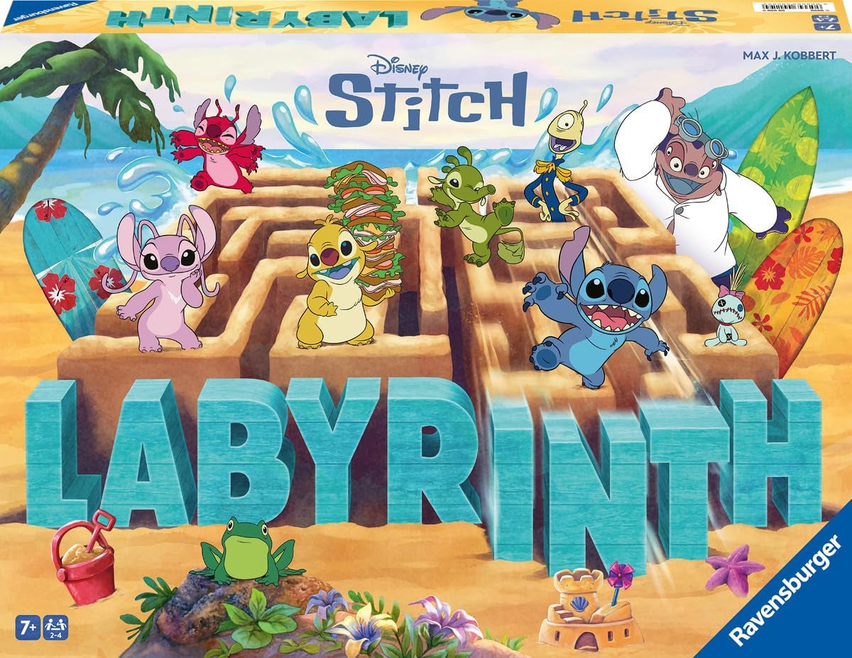 - Labyrinthe Stitch - Jeu De Société Et De Stratégie - Jeu Labyrinthe Disney Lilo & Stitch - Famille - 2-4 Joueurs Dès 7 Ans - Jeu De Plateau - 24684