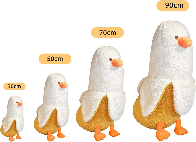 Shownicer Oreiller En Peluche Canard, Animaux En Peluche, Kawaii Banane Canard Peluche Géante, Jouet Doux Animal Poupée, Coussin Câlin, Cadeau Pour Enfants Filles 12+ Ans (Blanc, 30Cm)