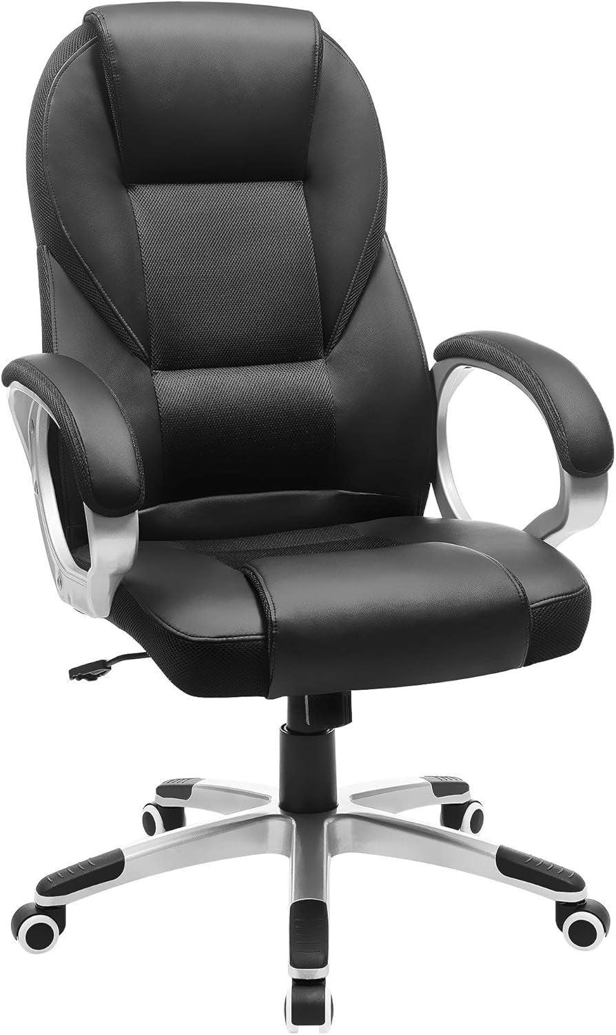 Chaise Bureau Ergonomique, Fauteuil Gamer, Siège Gaming Pivotant, Hauteur Réglable, Pour Bureau, Télétravail, Avec Roulettes, Noir OBG22B 73 X 70 X 122 Cm