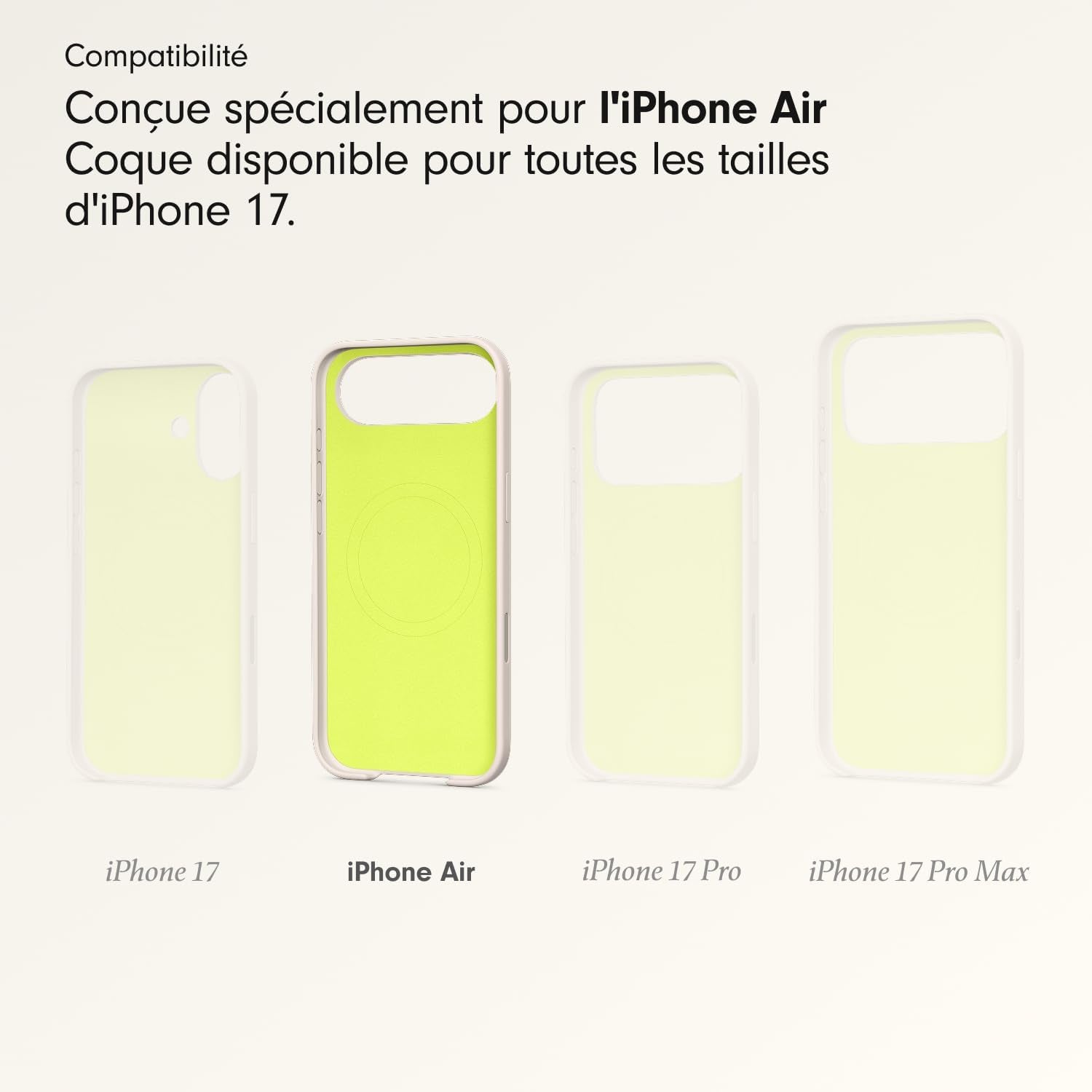 Coque Pour Iphone Air Équipée Magsafe Avec Commande De L'Appareil Photo, Fini Mat, Doublure En Tissu Microfibre - Gris Gypse