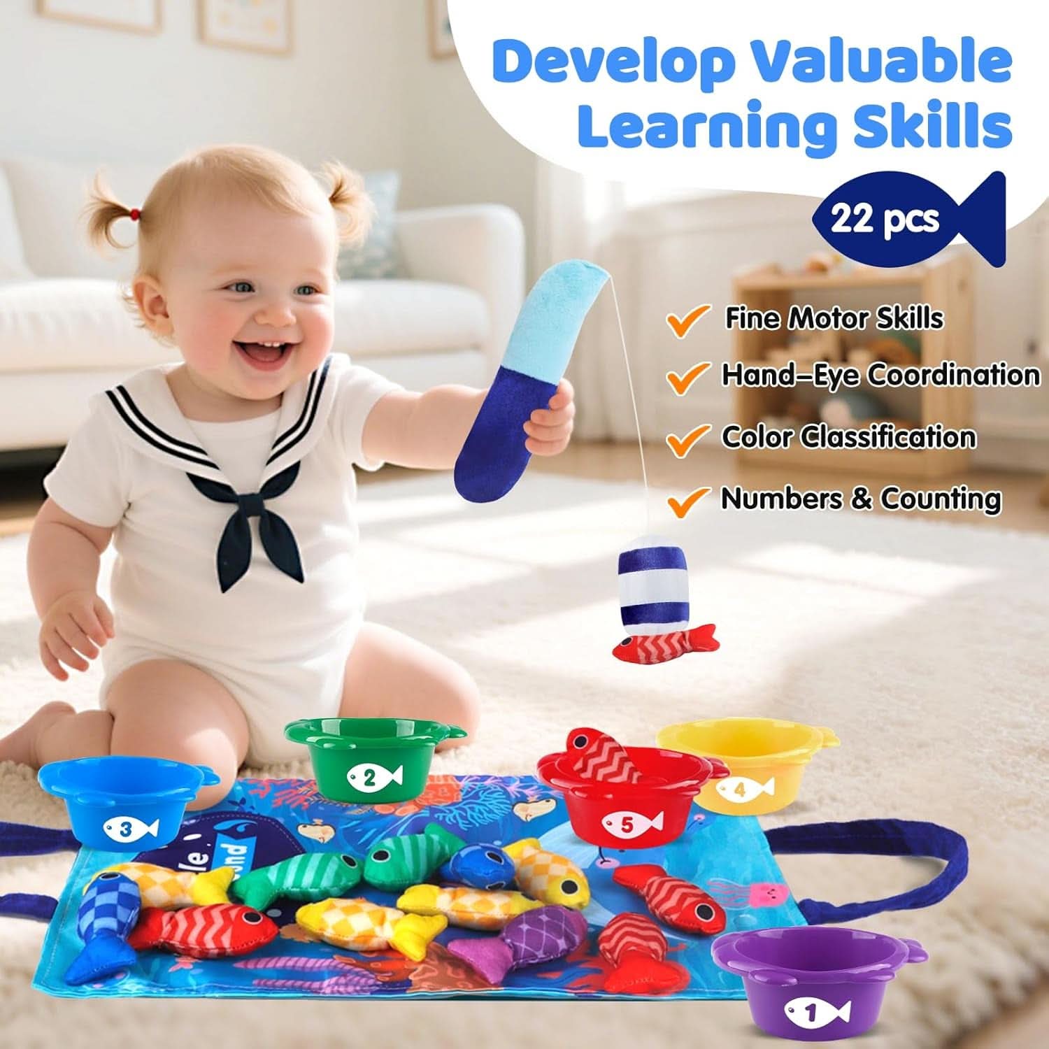 Jouet Bebe 1 an Jeux Montessori 1-3An Pêche a La Ligne Pour Enfant 1 2 3 Ans Fille Garçon Jouet Cadeau Enfant Cadeau Bebe 1 an Jouet Enfant 1 2 3 An