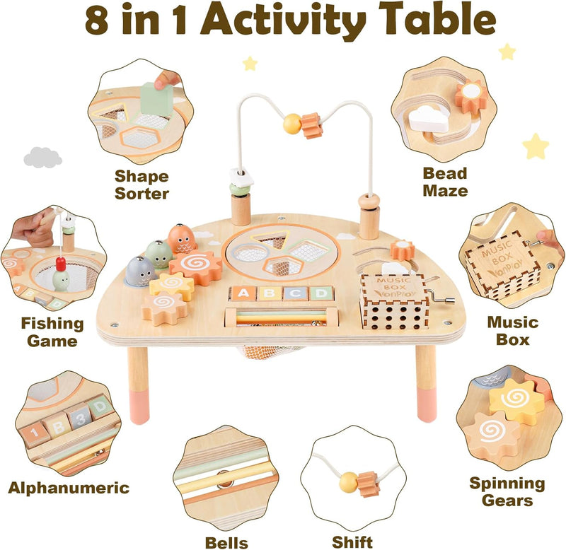 Table Activité Bébé Jouet Bebe 2 an Jouet Montessori Jouets En Bois Sensoriels Labyrinthe De Perles Jouet Trieur De Formes Cadeau Bebe 2 3 4 An