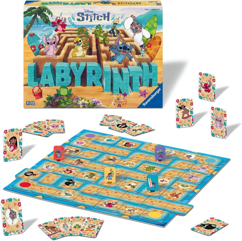 - Labyrinthe Stitch - Jeu De Société Et De Stratégie - Jeu Labyrinthe Disney Lilo & Stitch - Famille - 2-4 Joueurs Dès 7 Ans - Jeu De Plateau - 24684