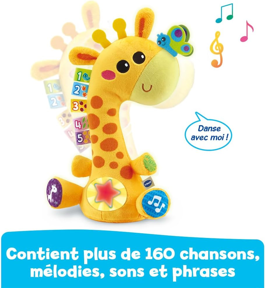 - Ma Girafe Moov & Groov - Jouet Bébé Qui Danse Et Répète Tout - Girafe Peluche Interactive Qui Parle Et Chante - Éveil Musical, Motricité Bébé - Cadeau Enfant Dès 1 an - Contenu En Français