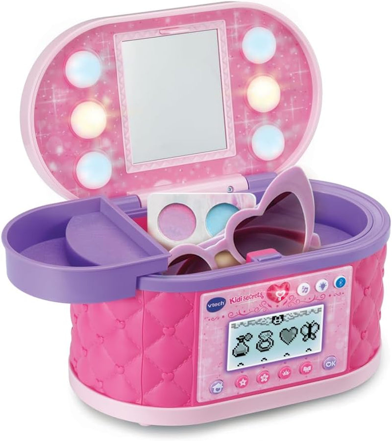 - Kidisecrets Ma Mallette Beauté Magique Rose - Boîte Secrète Avec Code, Miroir LED, Bluetooth, Jeux - Vanity Maquillage, Boîte À Bijoux Musicale - Cadeau Enfant Dès 5 Ans - Contenu En Français