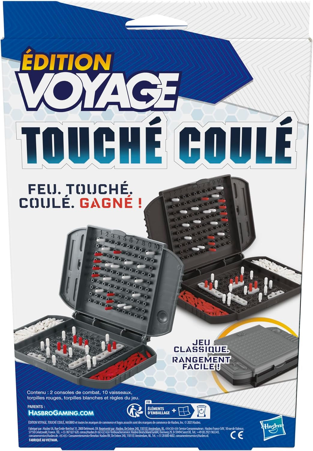 Touché Coulé Édition Voyage, Jeu De Société Portable Pour 2 Joueurs, Jeux De Voyage, Jeux Pour Enfants Dès 7 Ans, Filles Et Garçons