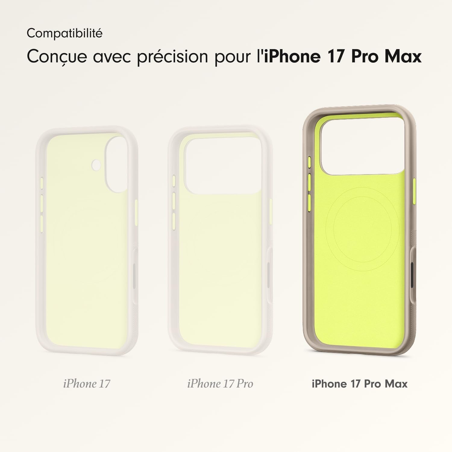 Coque Haute Résistance Pour Iphone 17 Pro Max Équipée Magsafe Avec Commande De L'Appareil Photo, Protection Contre Les Chutes Et Les Rayures, Fini Mat Texturé - Gris Alpin