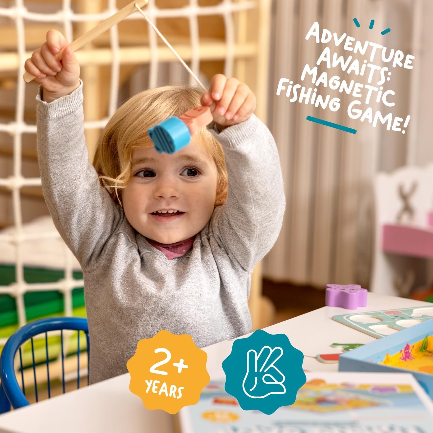 Jeu De Pêche Magnétique En Bois Pour Enfants Dès 2 Ans - Jouet Magnétique Ludique Pour Tout-Petits De 2 3 Ans - Jeu Montessori De Pêche À La Ligne Avec Puzzle - Cadeau Pour Fille Et Garçon