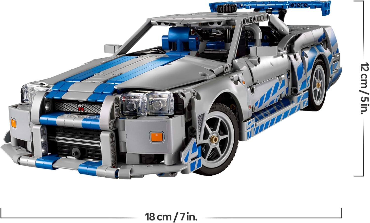 Technic Voiture Nissan Skyline GT-R (R34) 2 Fast 2 Furious - Maquette De Voiture Pour Adulte - Fonction Drift, Direction, Suspension & Moteur 6 Cylindres - Cadeau Collector Pour Fans 42210