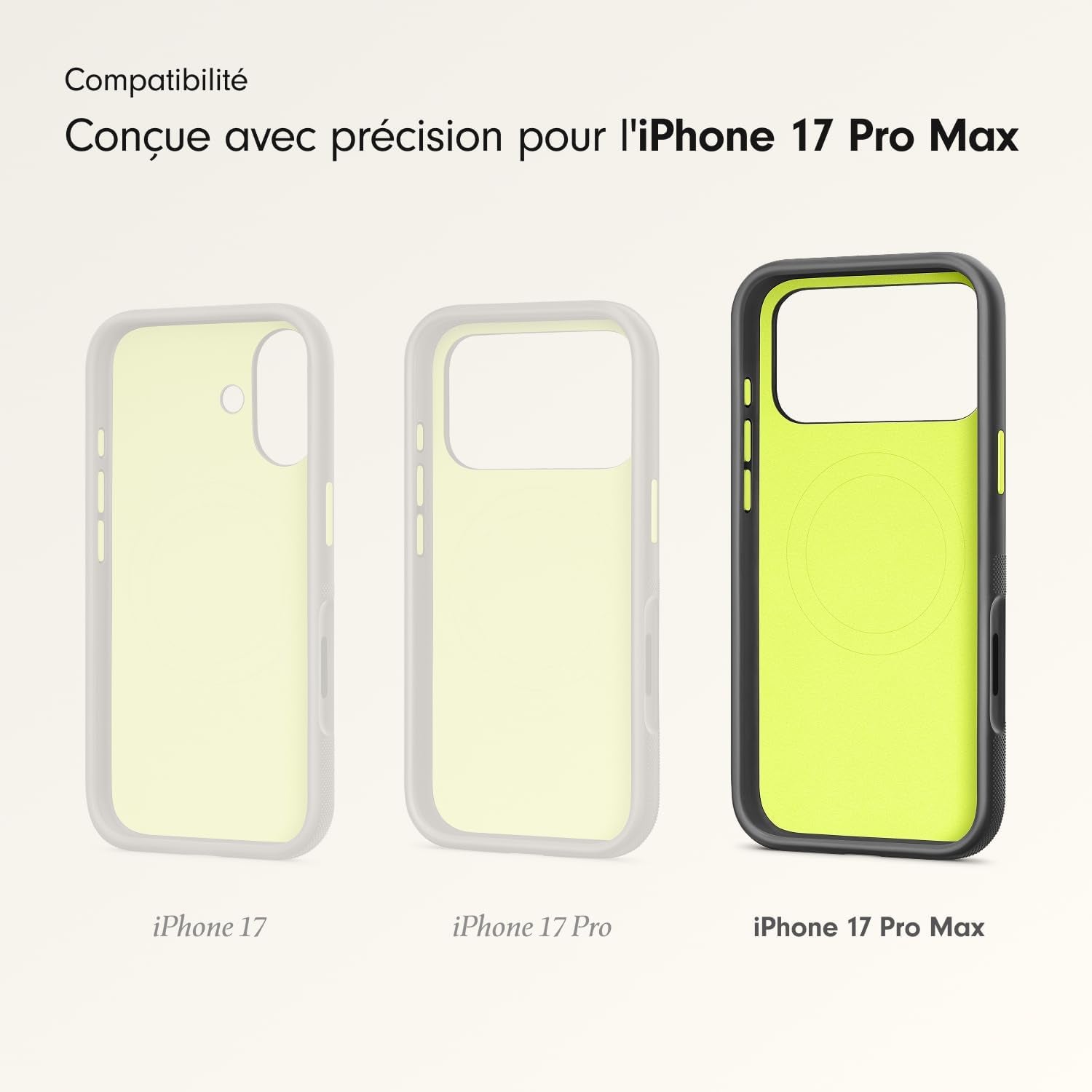 Coque Haute Résistance Pour Iphone 17 Pro Max Équipée Magsafe Avec Commande De L'Appareil Photo, Protection Contre Les Chutes Et Les Rayures, Fini Mat Texturé - Noir Everest