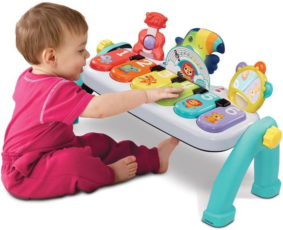 - Mon Super Piano Des Découvertes - Jouet Musical 3 En 1 - Clavier Piano Bébé Inclinable Avec 3 Partitions De Musique Et 2 Hochets Instruments - Cadeau Bébé Dès 9 Mois - Contenu En Français