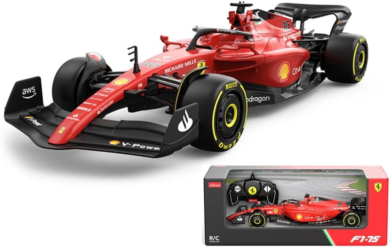Ferrari F1-75 Voiture Télécommandée (Échelle 1:18) - Voiture Télécommandée 2022 Pilotes De Formule 1 - Charles Leclerc + Carlos Sainz Conduire Pour Survivre