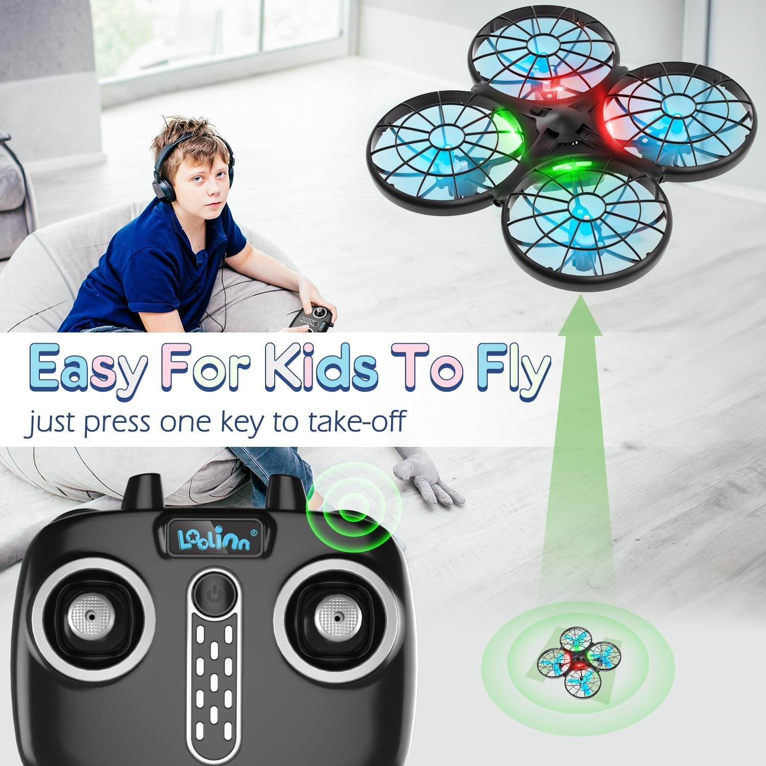 | Drone Pour Enfant Cadeau - Mini Drone Télécommandé Avec Technologie Anti-Collision Automatique/Sûr Pour Les Enfants/Facile À Piloter/Certification C0 (Cadeau De Noël Pour Enfants)