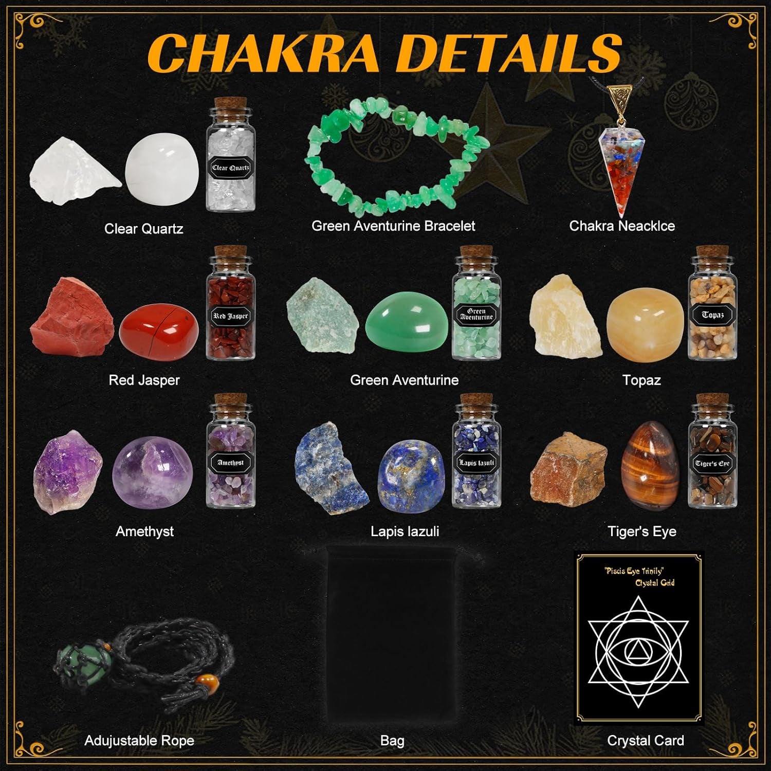 Calendriers De L'Avent 2025 Pierre Précieuse Femme Homme Lithothérapie Calendrier Noël À Rebours Pour Ado Fille Garçons