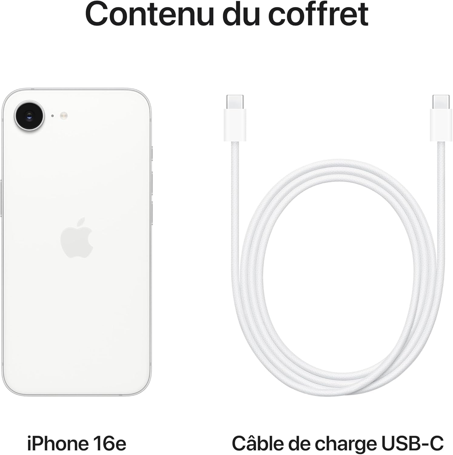 Iphone 16E 512 Go : Conçu Pour  Intelligence, Puce A18, Autonomie De Taille, Caméra Fusion 48 Mpx, Écran Super Retina XDR De 6,1 Pouces; Blanc