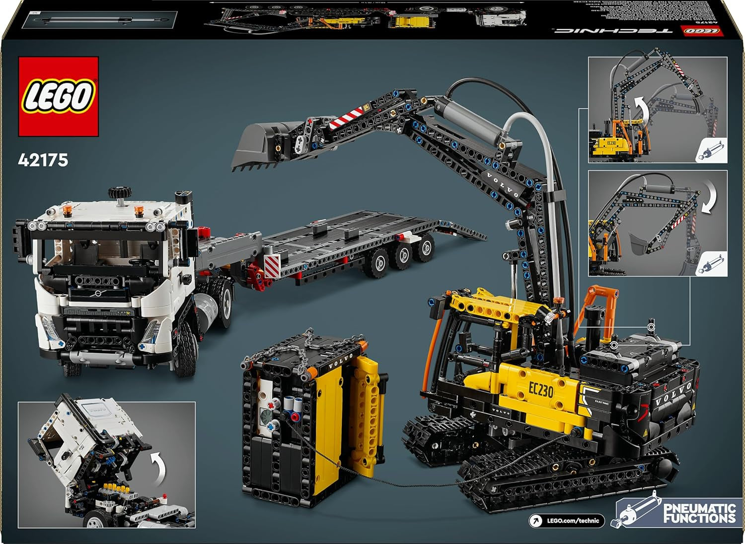 Technic Camion Volvo FMX Et Pelleteuse Électrique EC230 - Jouet Voiture Pour Enfants - Véhicules À Offrir Aux Garçons Et Filles De 10 Ans Et plus Passionnés D'Engins De Chantier 42175