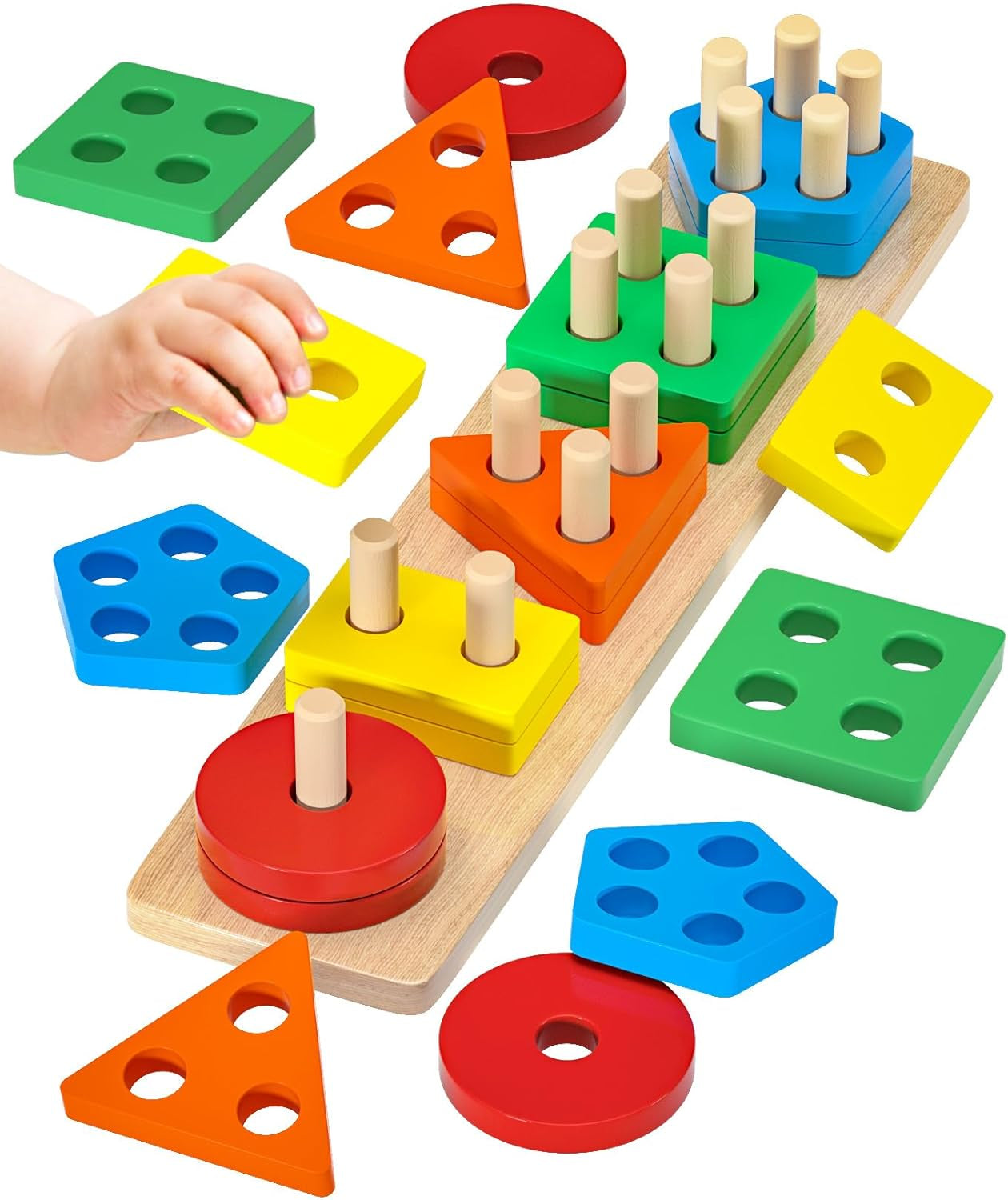 Jouet Bebe 1 2 3 Ans Jeux Montessori Enfant 1 2 3 Ans Jeu Educatif En Bois Puzzle À Empiler Et De Tri Cadeau Garçon Fille