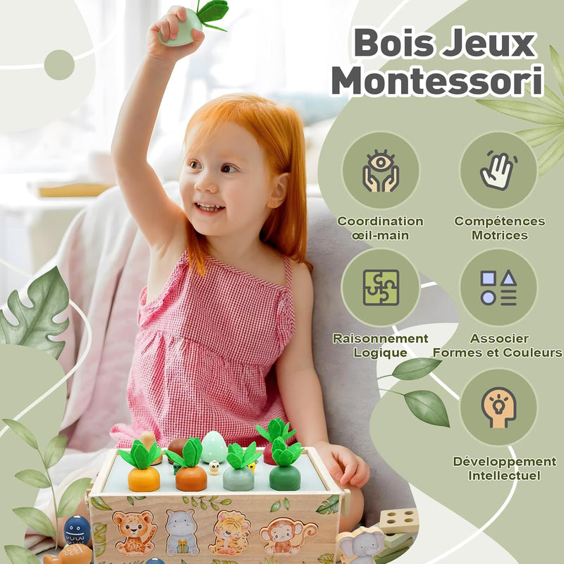 Jouet Enfant 1 2 3 Ans, 9 En 1 Jeux Montessori 2 3 4 Ans Éducatif, Safari Jouet En Bois Montessori 2 An, Jeux Efants 2 3 Ans Fille Garcon, Cadeau Enfant 1 2 3 4 Ans Fille Garcon