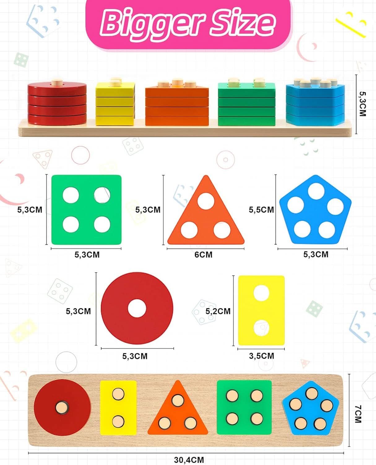 Jouet Bebe 1 2 3 Ans Jeux Montessori Enfant 1 2 3 Ans Jeu Educatif En Bois Puzzle À Empiler Et De Tri Cadeau Garçon Fille