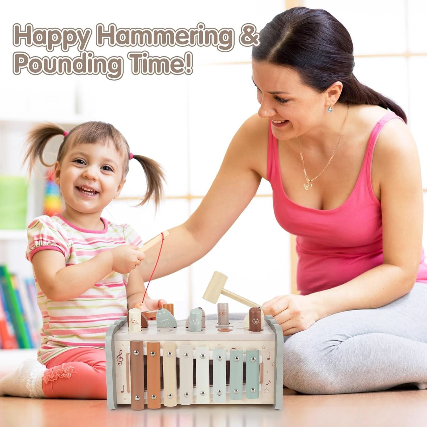 Jouet Bebe 1 An, Jouet Montessori Xylophone Bebe, Jouet En Bois Jeux Enfants Cadeau Garcon Fille 1 2 3 4 Ans