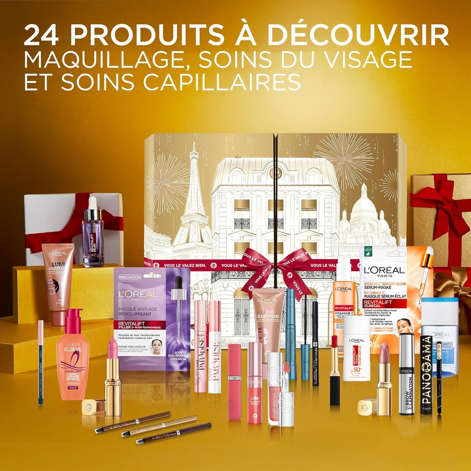 - Calendrier De L'Avent 24 Jours - Coffret Cadeau Noël - Maquillage, Soins Visage Et Cheveux - 24 Produits De Beauté Incontournables En Taille Réelle