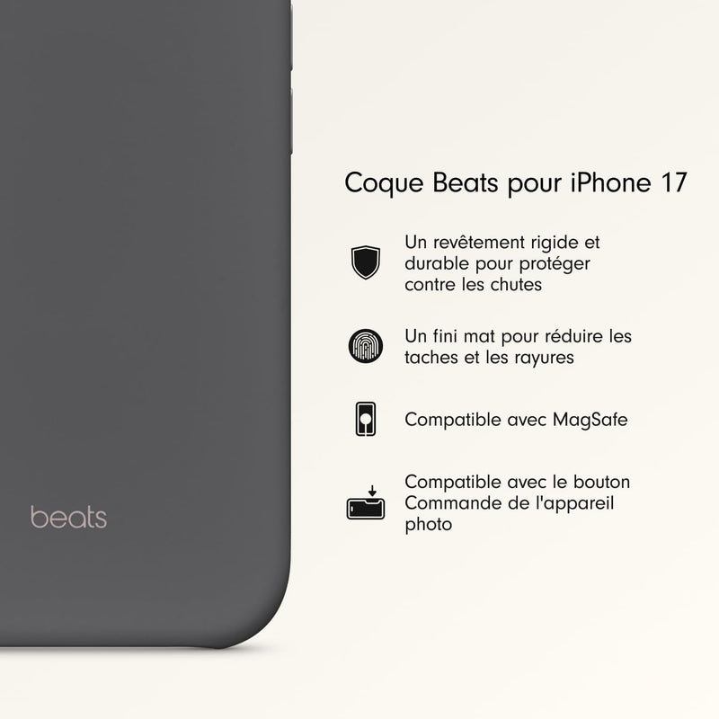 Coque Pour Iphone 17 Équipée Magsafe Avec Commande De L'Appareil Photo, Fini Mat, Doublure En Tissu Microfibre - Gris Granite