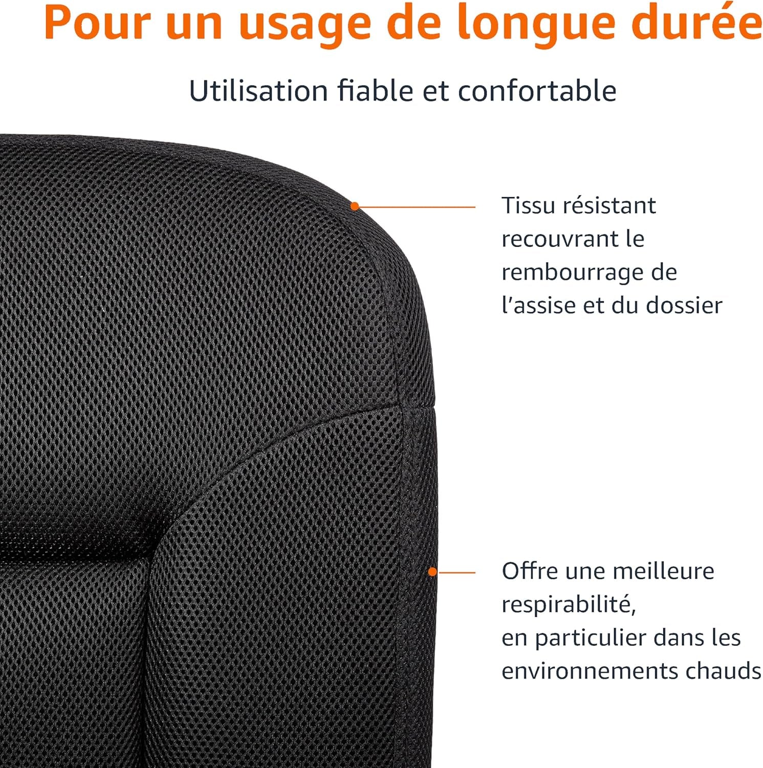 Chaise De Bureau Avec Dossier Rembourré, Respectueux Du Dos, Hauteur Réglable, Montage Facile, 65 D X 61 W X 87.5-98 H Cm, Noir