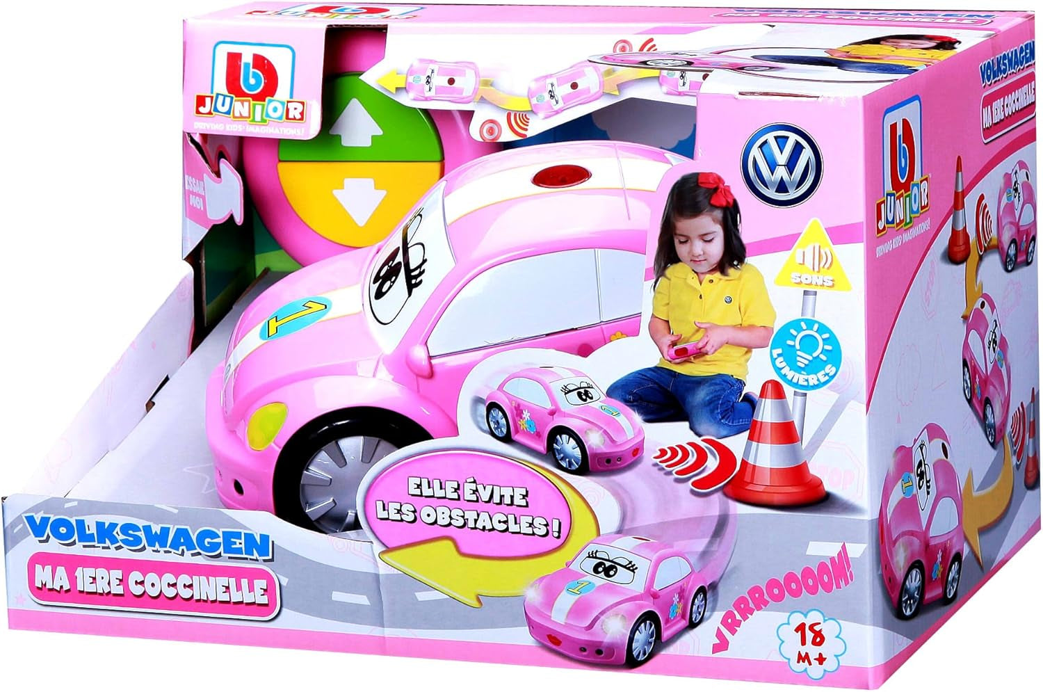 Bburago Maisto France - Véhicule Bébé Radiocommandé Ma 1Ère Coccinelle RC Rose – Jouet Télécommandé Pour Enfants À Partir De 18 Mois – Voiture Autopropulsée Avec Lumières Et Sons Amusants