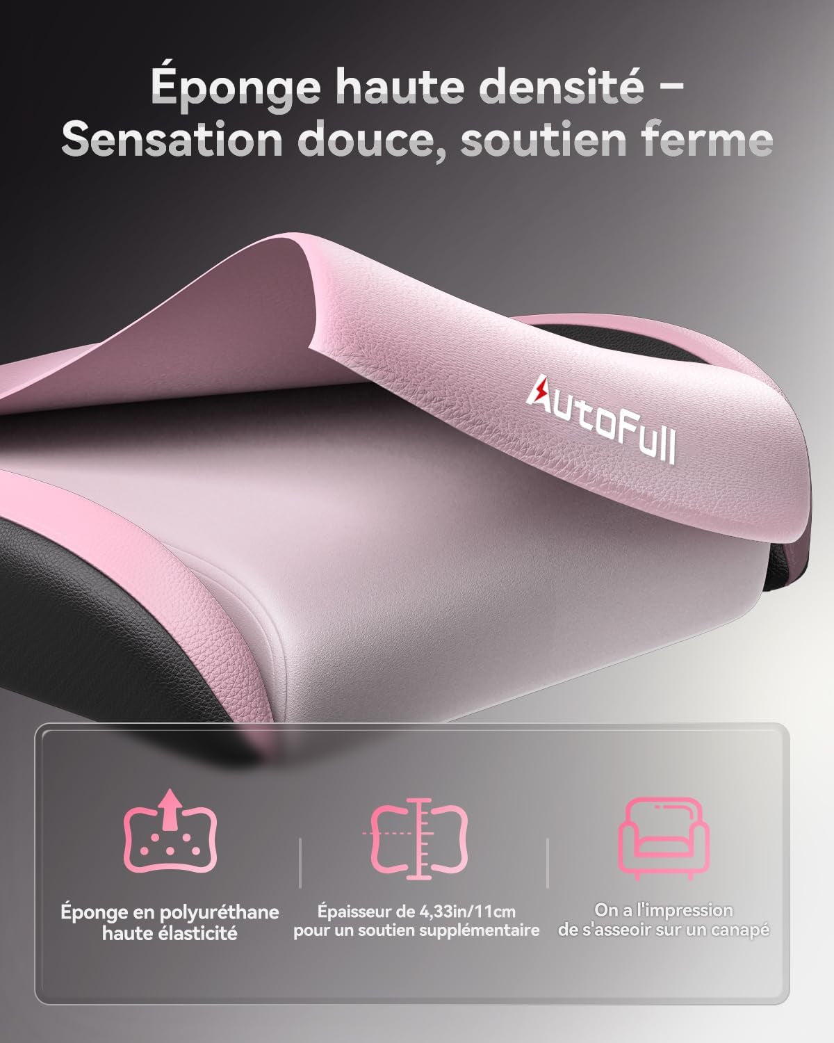 C3 Chaise Gaming Style Course, Avec Cuir PU Haute Résistance & Nettoyage Facile | Siège Bureau Ergonomique À Dossier Réglable En Hauteur Avec Support Lombaire | Rose