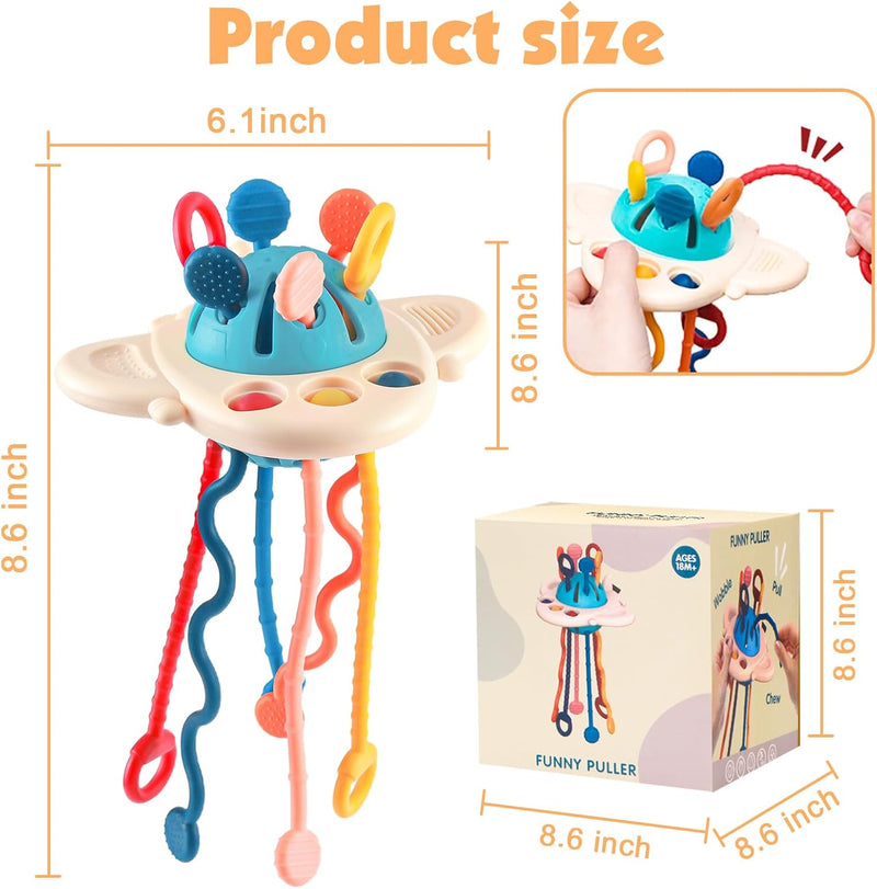 Montessori Bebe, Motricité Fine Bébé, Jeux Sensoriel Bebe 1 An, Jeux De Corde À Tirer, Jouet De Dentition Pour Bébé, Cadeau Pour Garçons Filles